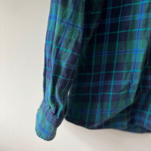 Chaps Casual Blue & Green Plaid Cotton Button Up Shirt M - Picture 8 of 8